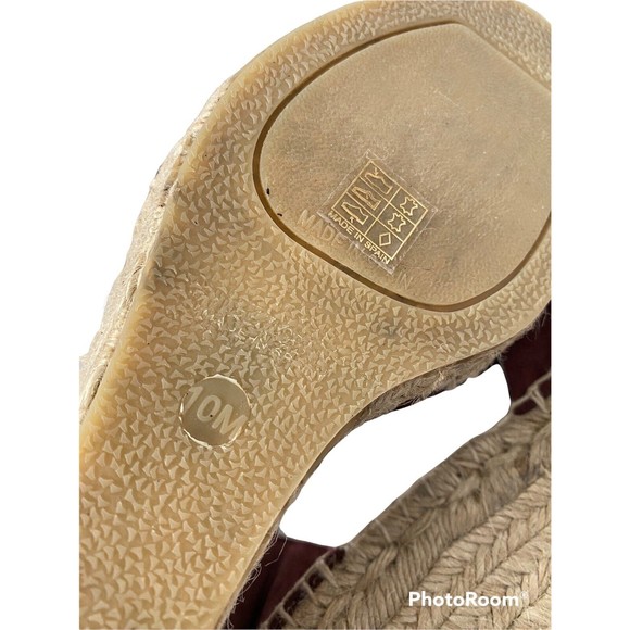 Vince Size 10 Maroon Stefania Suede Platform Wedge Espadrille Sandals - New - Picture 5 of 5